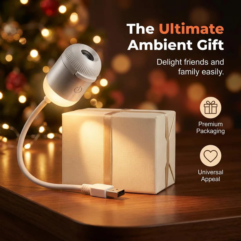 Projection Night Light - USB Powered Starry Sky Lamp for Bedroom Nursery Ambient Lighting.